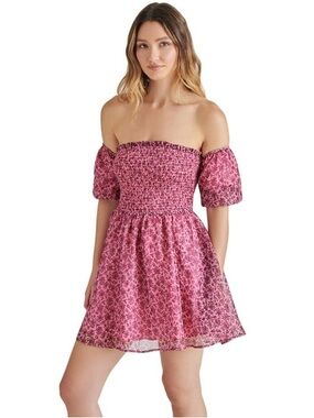 Betsey Johnson Floral Puff Sleeve Babydoll Dress